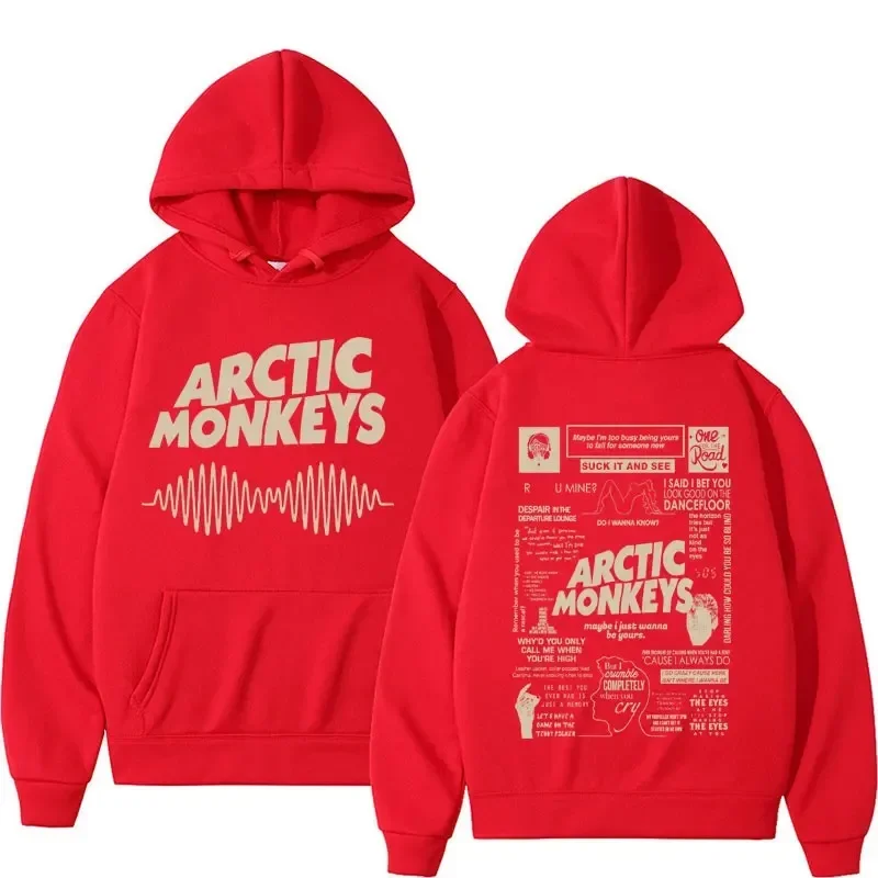 Retro Arctic Monkeys Music Tour Double Sided Print Hoodies Men Women Harajuku Hip Hop Sweatshirt Oversized Y2K Hoodie Streetwear