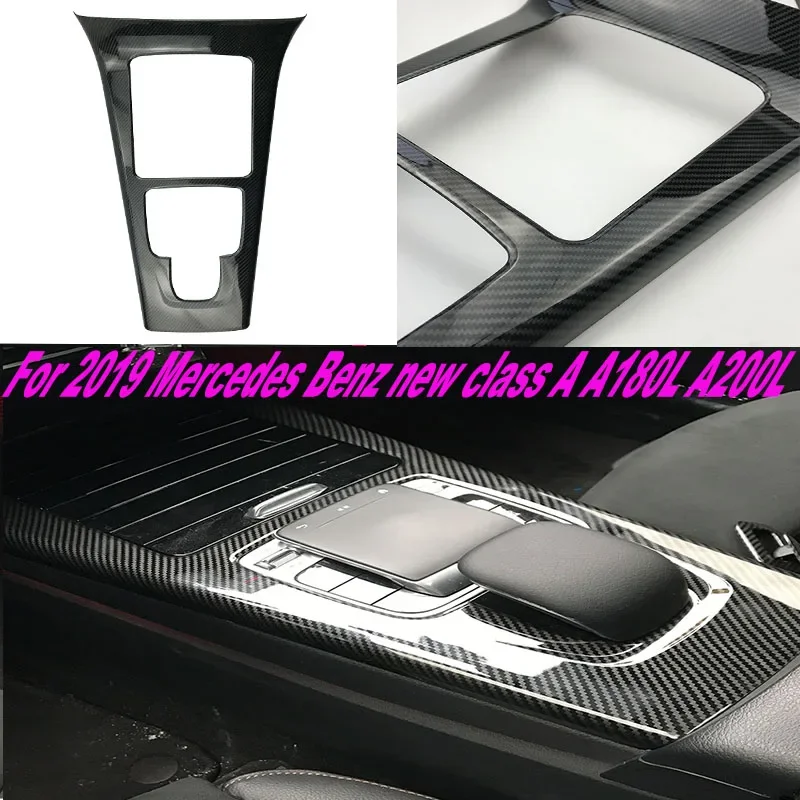 For 2019 Mercedes Benz new class a a180l a200l central control gear panel decoration and carbon fiber interior modification