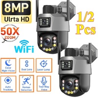 HD 20X/50X Zoom Wifi PTZ Camera Outdoor 8M 4K Dual Lens Dual Screen AI Auto Tracking Colour Night Vision IP Security Camera
