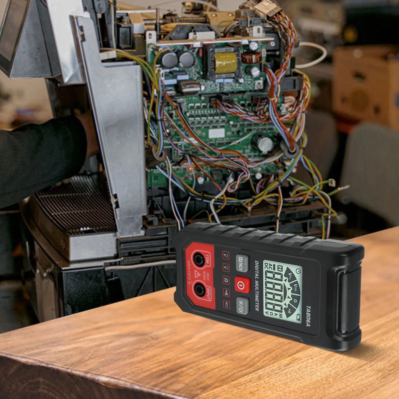 

Automatic Identification Digital Multimeter Auto-Ranging Measurement Backlit LCD Display Energy Saving Design For Home Use