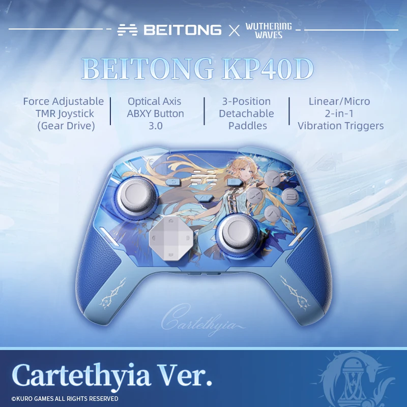 

BEITONG KP40D Gamepad Wuthering Waves-Cartethyia Ver Elite Controller Hall/Micro Vibration Trigger Force Adjustable TMR Joystick