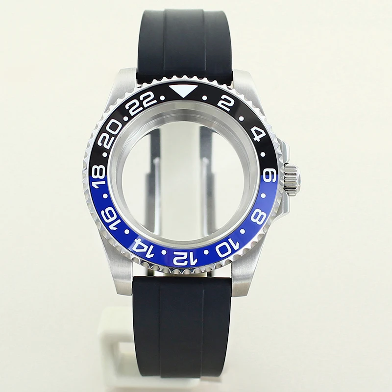 

40mm Men's Watch Case Rubber bands Sapphire Glass 200m Waterproof For Submariner GMT NH34 NH35 NH36 NH38 4R36 Eta2824 Miyota8215