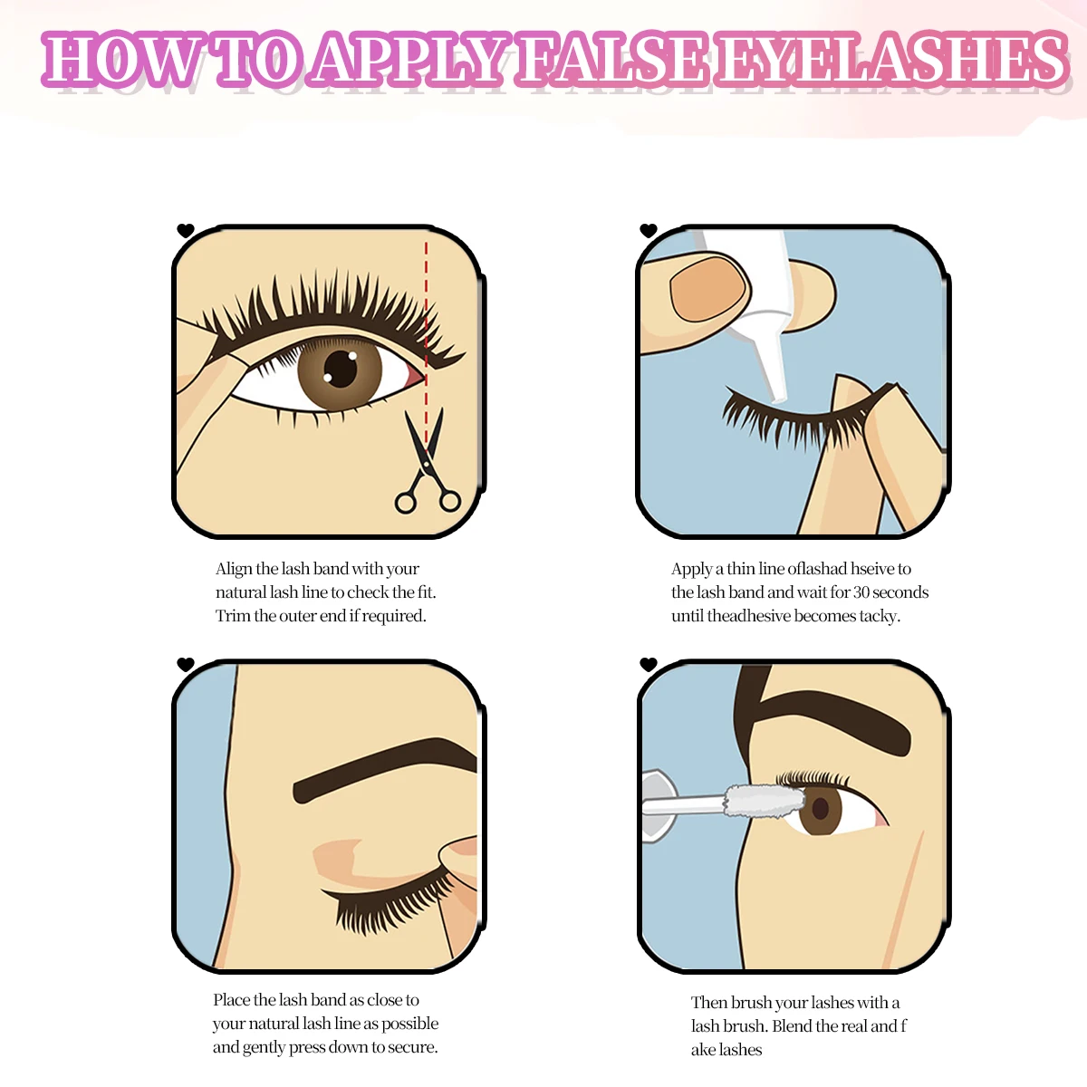 Magefy 8 pares naturais completos cílios postiços 3d cílios olho de gato extensão de cílios falsos para ampliar os olhos acessórios de beleza