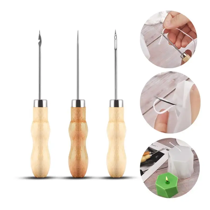 DIY Candle Making Punch Tool Round Hole Cone Crochet Hand Drill For Silicon Mold Practical Gadget Punching Candle Auxiliary Tool