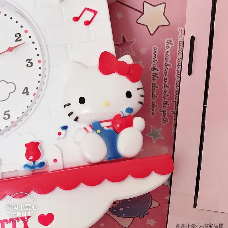 Sanrio My Melody Wall Clock Bedroom Decorate Hello Kitty Little Twinstars Clock Pendulum Clock Girl Room Pendant Festival Gift