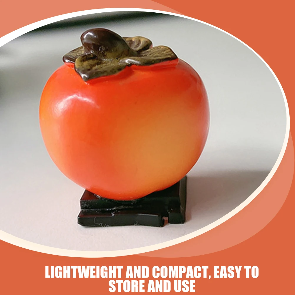 

6Pcs Realistic Artificial Persimmon Fake Fruit Ornament Resin Craft Decoration for Home Table Scene Photography