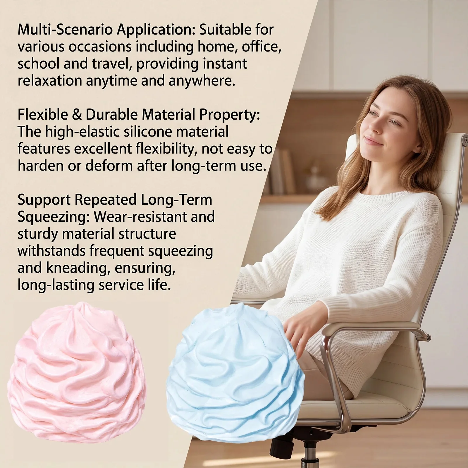 Simulated Cream Pinching Toy Cream Curling Block Toy Stress Relieving Tool Squeezing Stress Relieving Toy Adult Gift