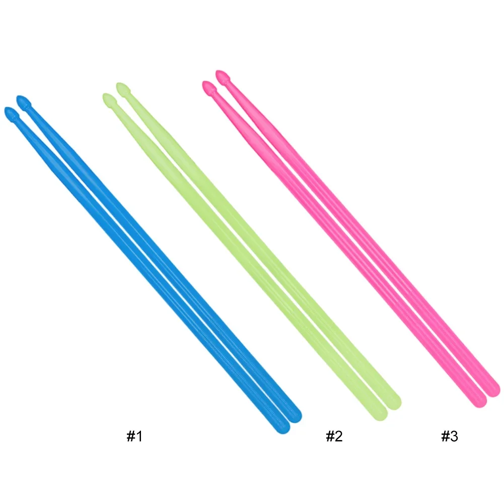 5A Fluorescent Drumstick Glow In The Dark Drum Stick Multicolor Drum Mallets Night Light Drum Sticks for Percussion Instrument