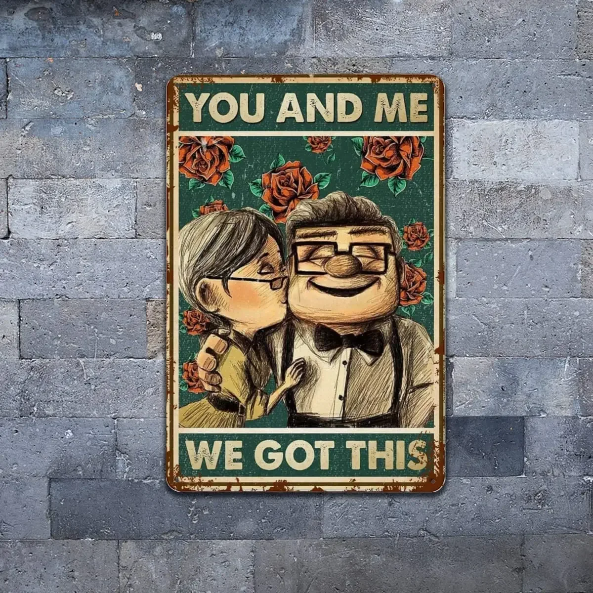 فلابستيكر-قصدير معدنية ، ديكور حائط ، كارل وإيلي ، أنت وأنا ، حصلنا على هذا ، عيد الفصح ، البار ، العائلة ، المقهى ، العام الجديد #3