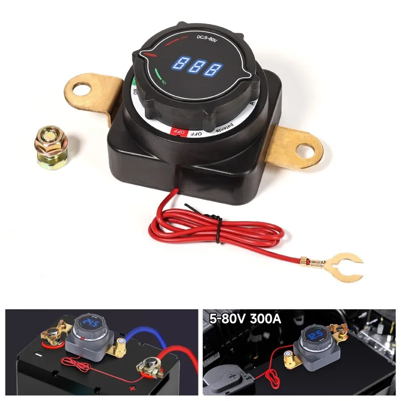 

Универсальный вольтметр 5-80В с цифровым дисплеем, выключатель отключения аккумулятора 300А, мощный выключатель аккумулятора, защитное устройство от перегрузки