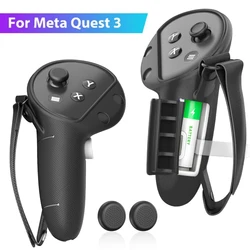 Étui en silicone avec poignée VR pour manette Meta Quest 3, housse de protection, ouverture du compartiment de la batterie, accessoires