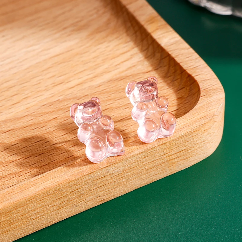 Leslie heiß verkaufen schöne bunte Harz Glitter Gummibärchen Ohrringe für Frauen Mini Bär Ohrring Bff Mädchen Kinder Geburtstags geschenke – Detail 13