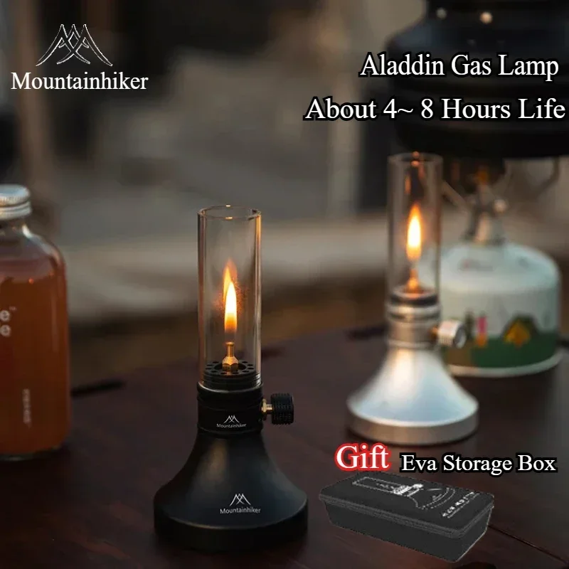 MOUNTAINHIKER Candle Light Lantern Retro Glass Lampshade Gas Atmosphere Light Outdoor Fishing Camping Hiking Aladdin Gas Lamp