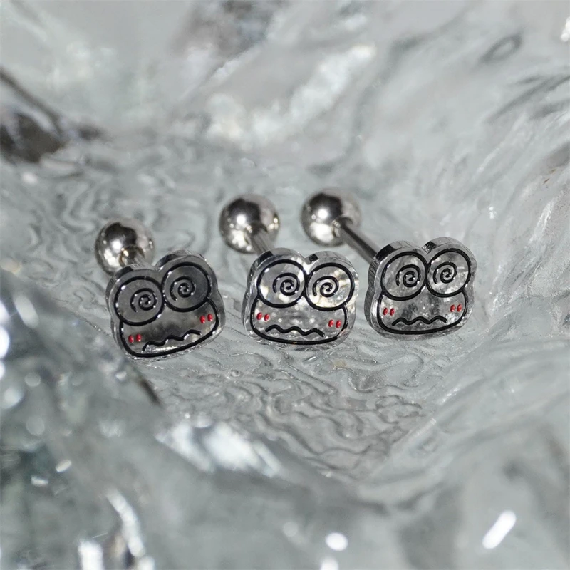 Titanium Steel Frog Tongue Stud With External Thread Rod Tongue Ring Fashion Body Piercing Jewelry Can also be an earring