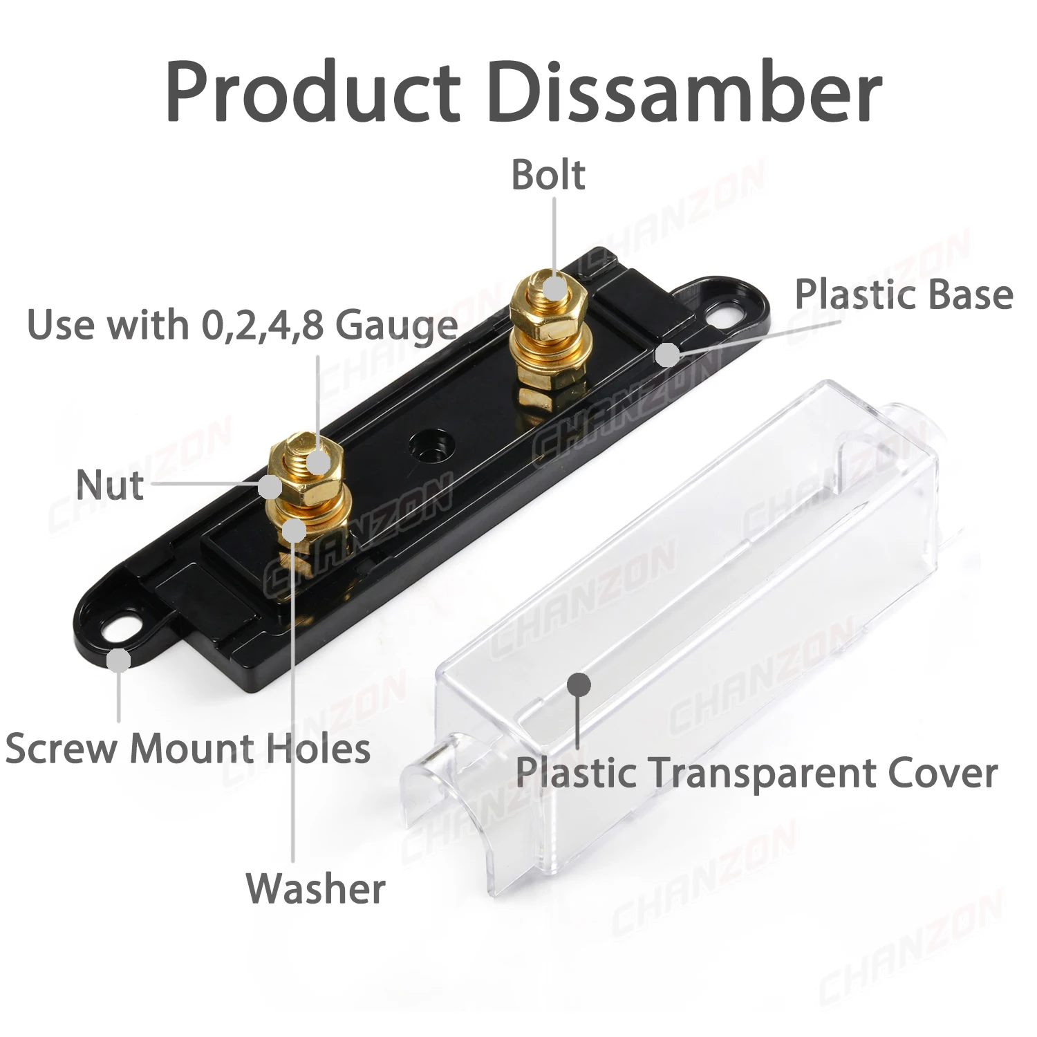 1pc ANL Car Auto Fuse Holder Bolt-on Terminal Motor Case Boxes Cutoff Blow Blo Electric Automotive Automobile Type Support