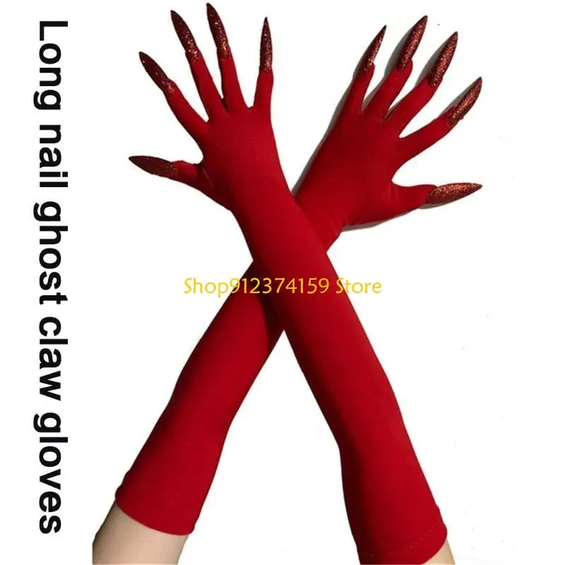 G5AE 2 Stück Bühnenaufführungen Fäustlinge Gotik Mystische Handschuhe Party Gruselige Requisiten Fäustlinge für Halloween-Events