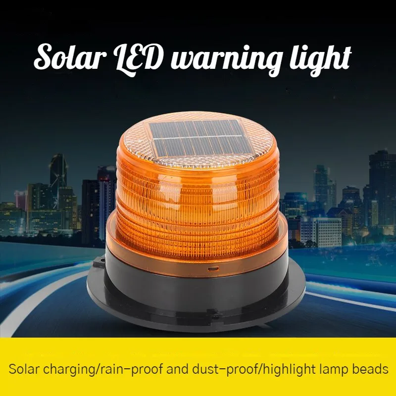 Car Solar Flash Engineering Light Blinking at Night Warning Vehicle Alarm LED High Magnetic Suction Roof Light for Vehicles
