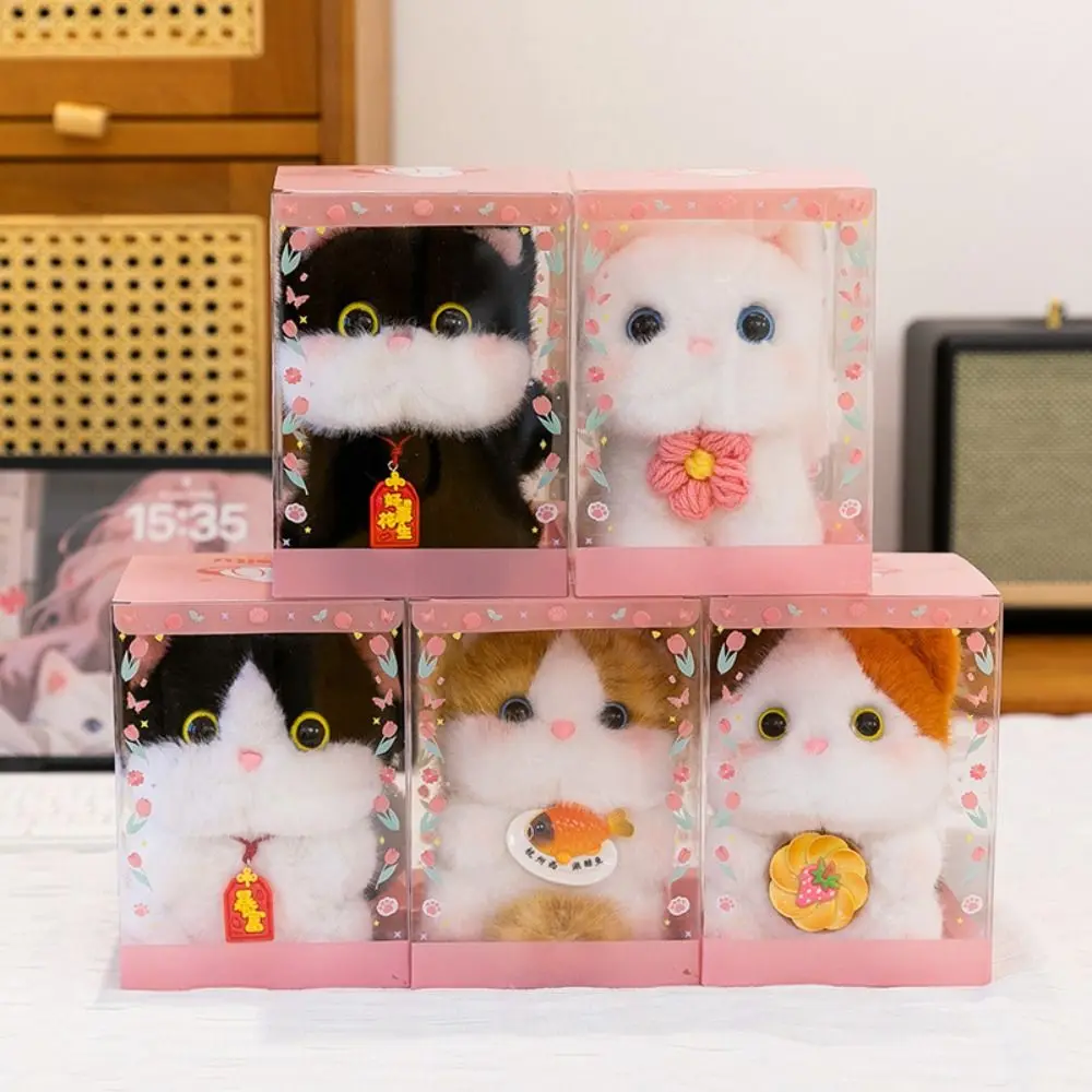 Simpatico peluche da 15 cm, bambola compagno di peluche, gatto di peluche, cuscino per aromaterapia, bambola di peluche ripiena, portachiavi da scrivania