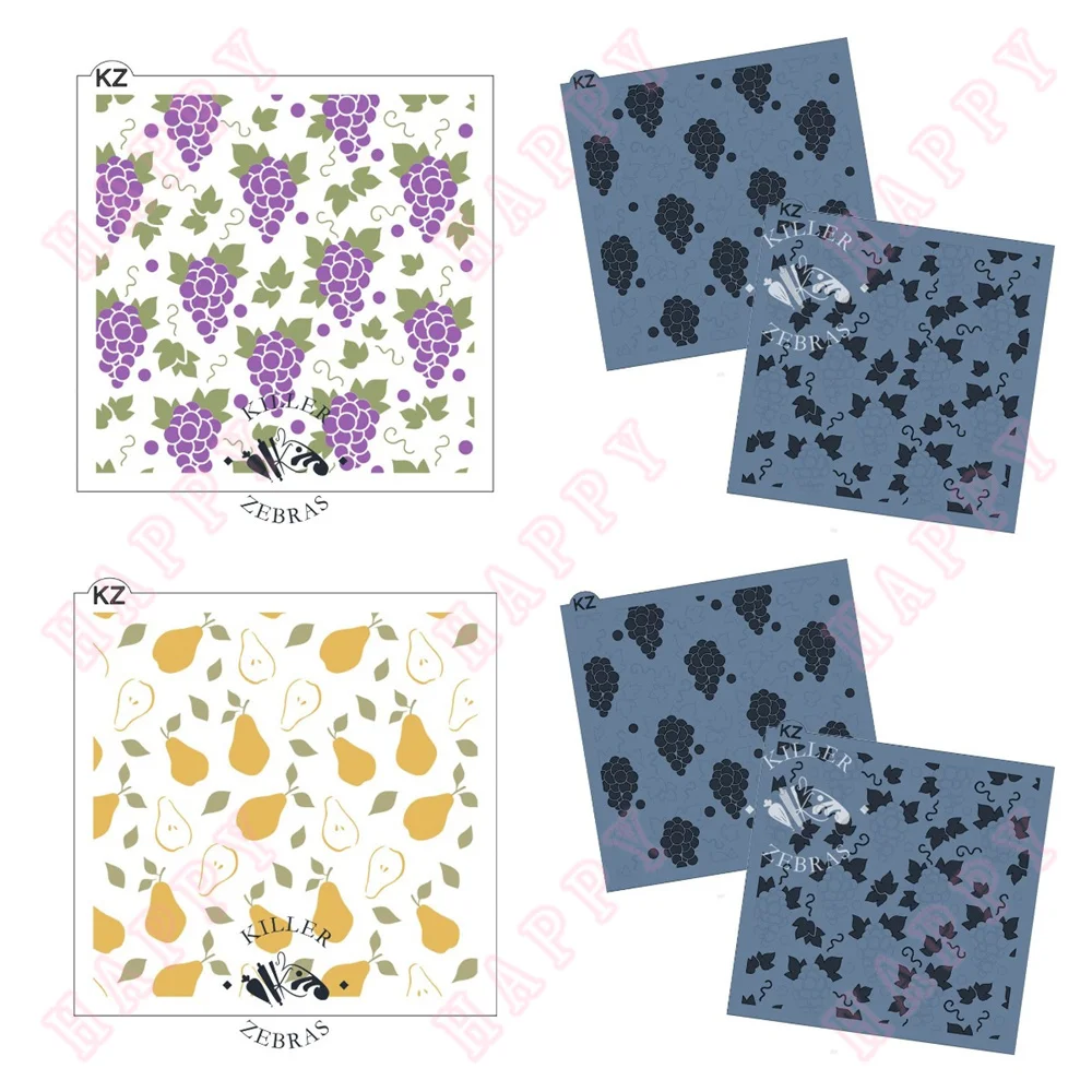 絵、絵画、スクラップブッキング、アルバム、エンボス加工、植物、果物、新しい、2パーツ、2024のための日曜大工の鉛筆