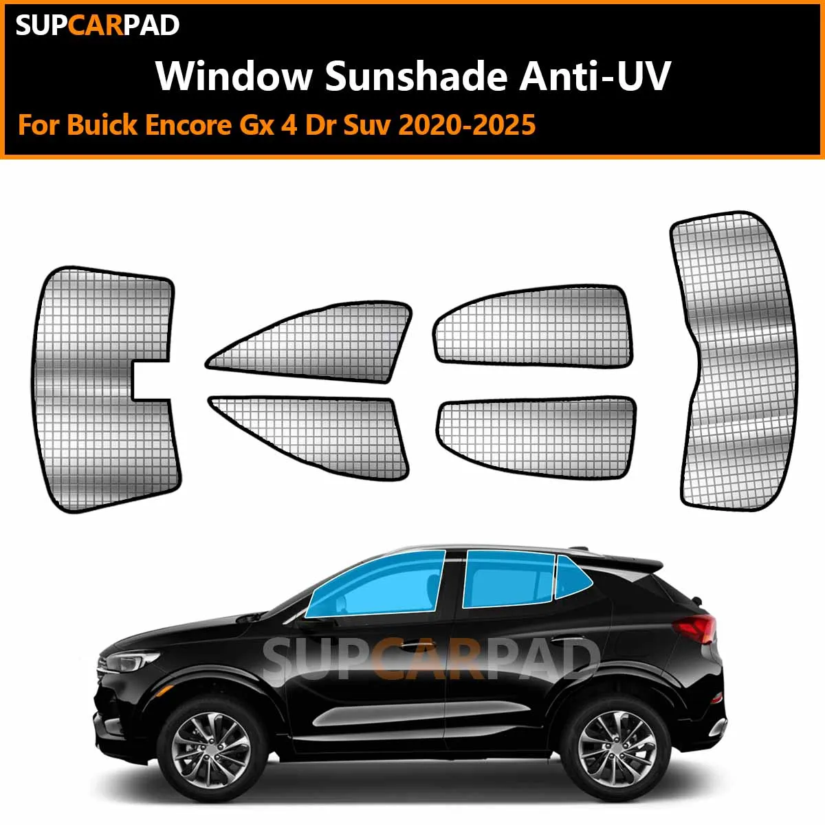 

Для Buick Encore GX 4-дверный внедорожник 2020-2025: Индивидуальные солнцезащитные шторки на окна автомобиля, анти-УФ, козырьки-накладки на окна, аксессуары