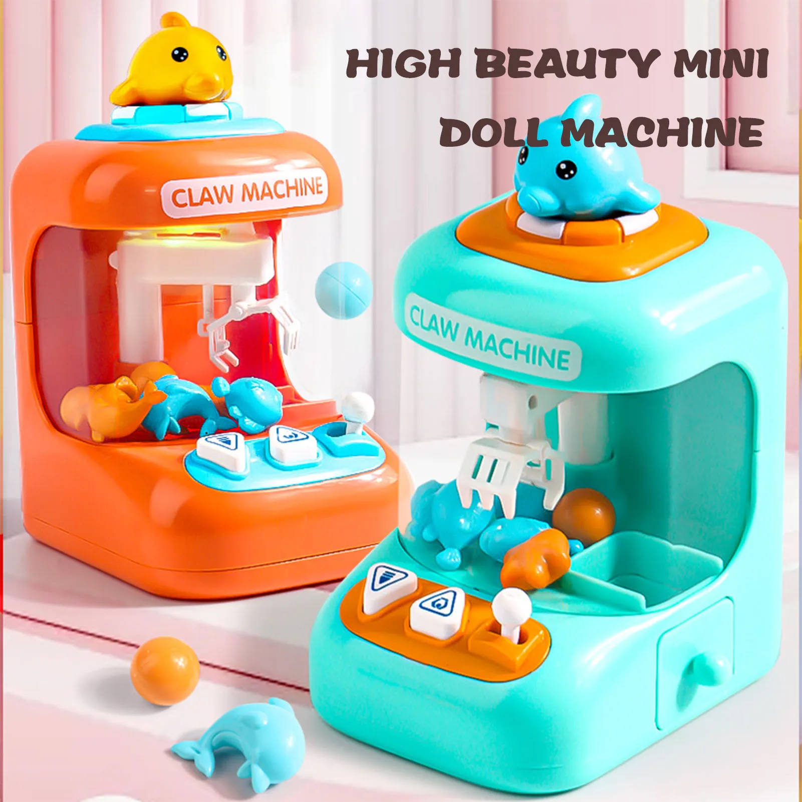 Dolphins Claw Machine Catcher Toys Funny Cute Dolphins Grabber Candy Machine Toys for Kids Boys Girls Christmas Birthday Gifts