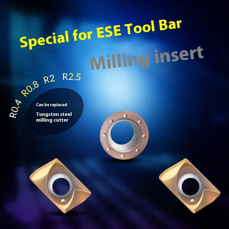 ESE Milling Cutter Bar Inserts JDMT0702 CNC Milling Inserts R0.4 Hard Alloy Milling Insert R2.5