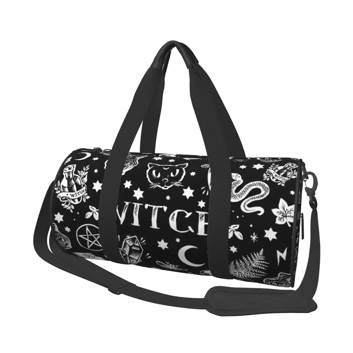 Skull Cat Moon Gothic Design Large Duffle Gym Bag Multi-Functional Duffle Travel Bags Handbags Fitness bag