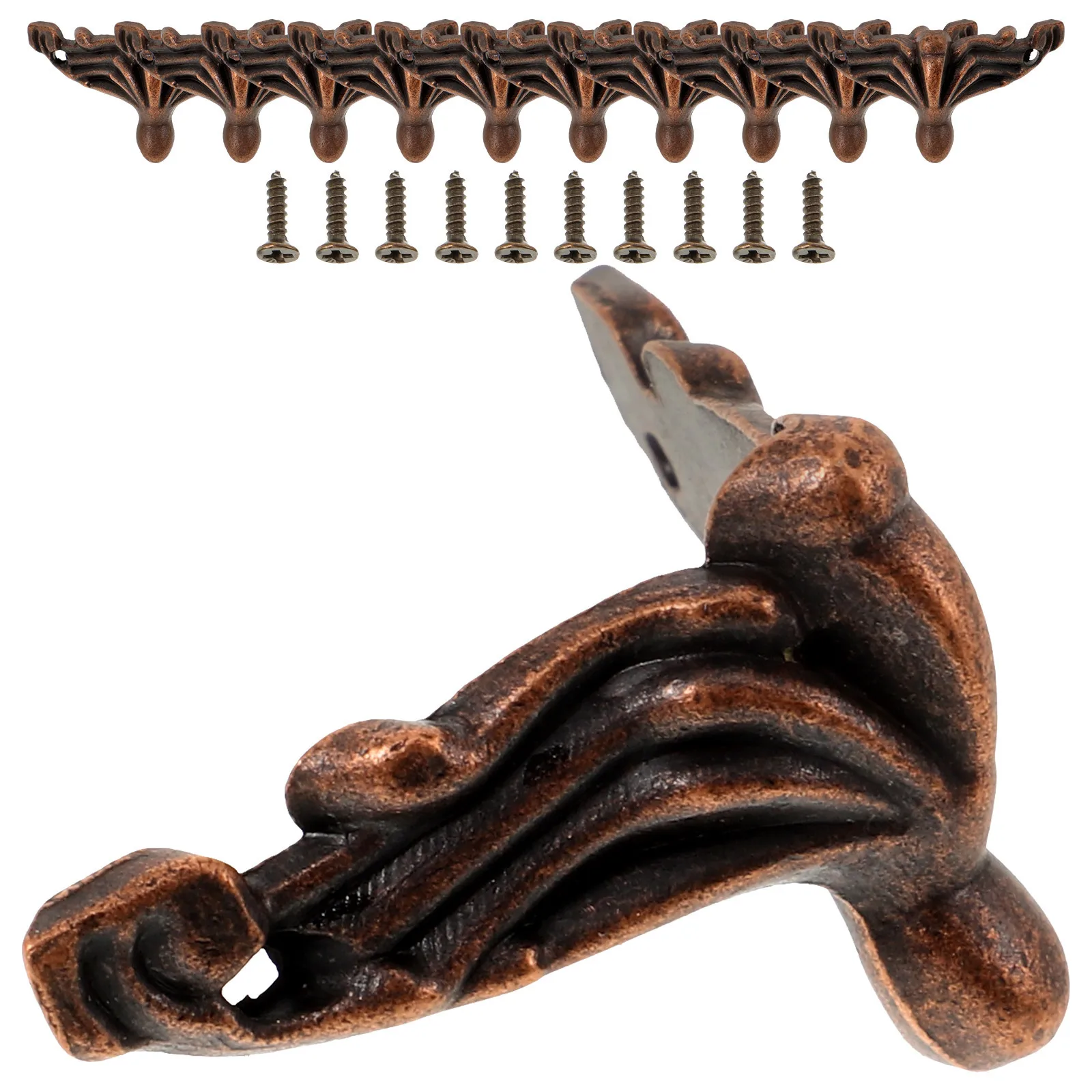 20 stuks decoratieve voeten 27x16mm zware zinklegering meubelsteunpoten voor fauteuil kast vloerbeschermer donkerrood