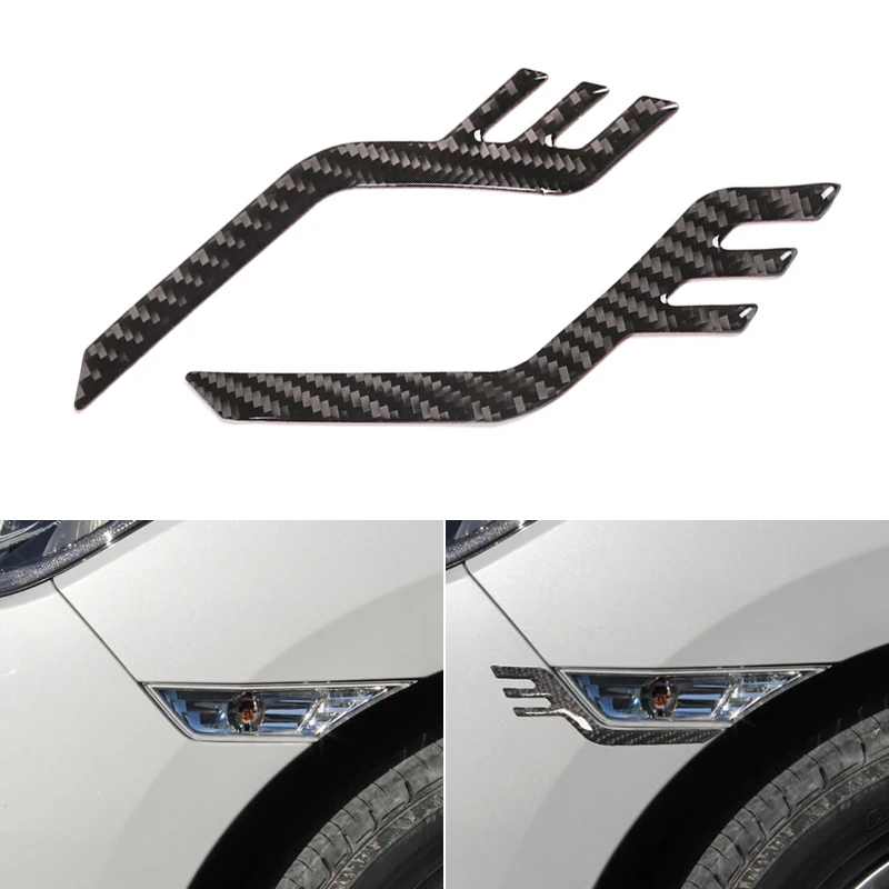 

For Honda Civic 10th Gen 2016 2017 2018 2019 Car Carbon Fiber Side Front Headlamp Headlights Eyebrows Eyelids Bumper Cover Trim