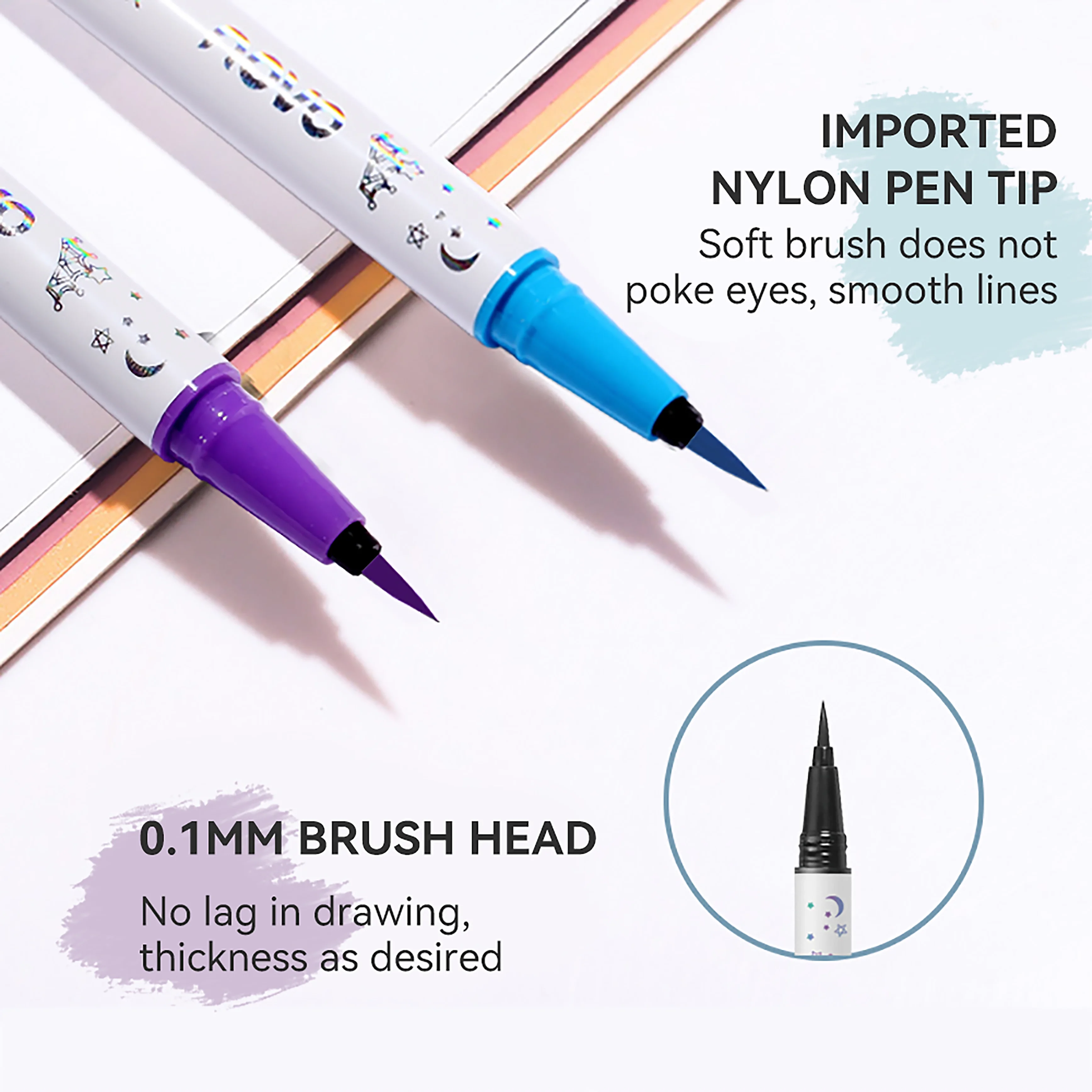 超極細チップの防水・耐汗性カラーアイライナーペンシル 長持ちで自然な仕上がり 汚れにくい