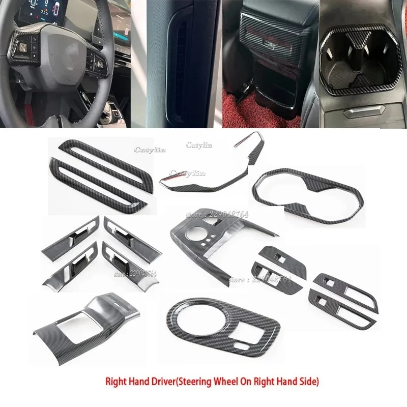 RHD For MG 4 MG4 EV Mulan 2022 2023 2024 Inner Carbon Fiber Air AC Outlet Door Handle window switch gear Panel Cover Accessories