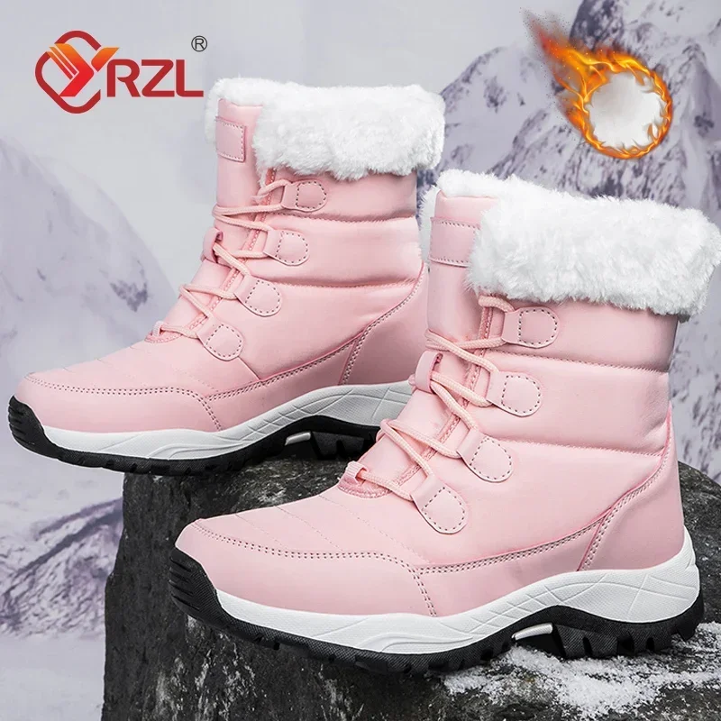 

YRZL Women's Boots Casual Snow Boots Warm Winter Shoes for Woman Hiking Trekking Outdoor Mountain Climbing Sneaker Female Shoes