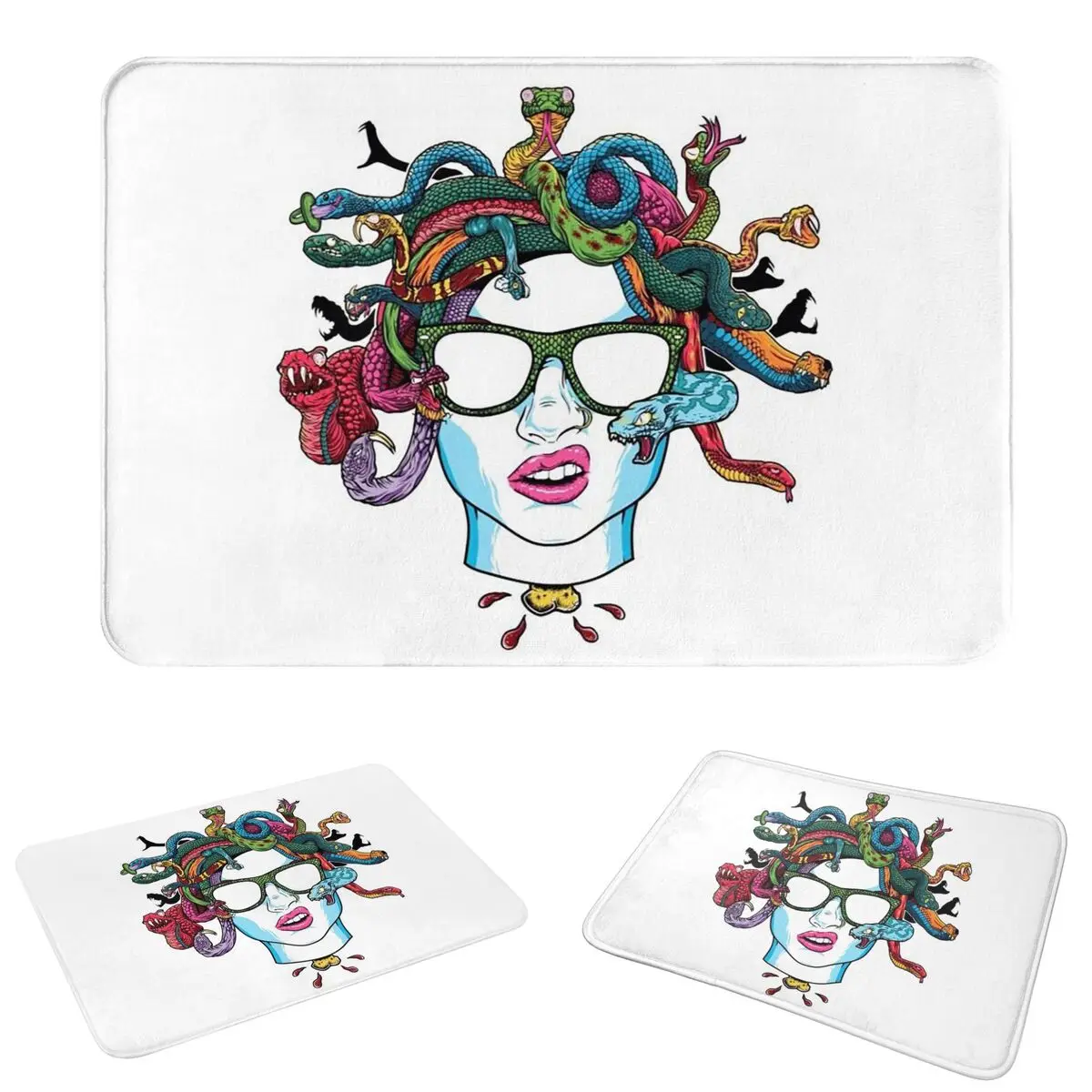 Ancient Greece Medusa Gorgon Vintage Style Doormat Dust-proo Carpet Rug Kitchen Entrance Home Floor Mat for Bedroom Footpad Mats