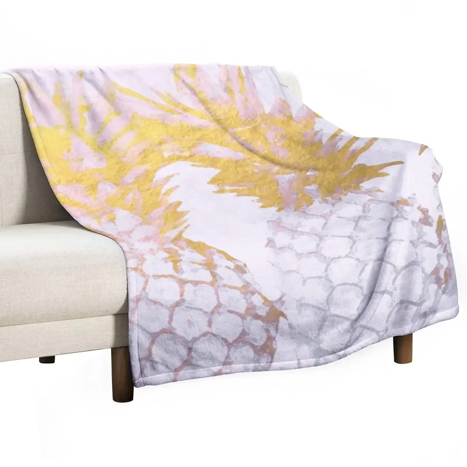 

Golden Pineapples Throw Blanket Summer manga Furrys Decorative Beds Blankets