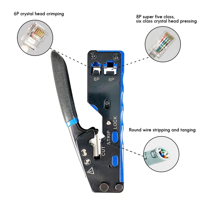 네트워크 크림퍼 케이블 스트리핑 플라이어 스트리퍼, 이더넷 케이블 커터, Cat5 Cat6 Cat5e 커넥터, RJ45 RJ11
