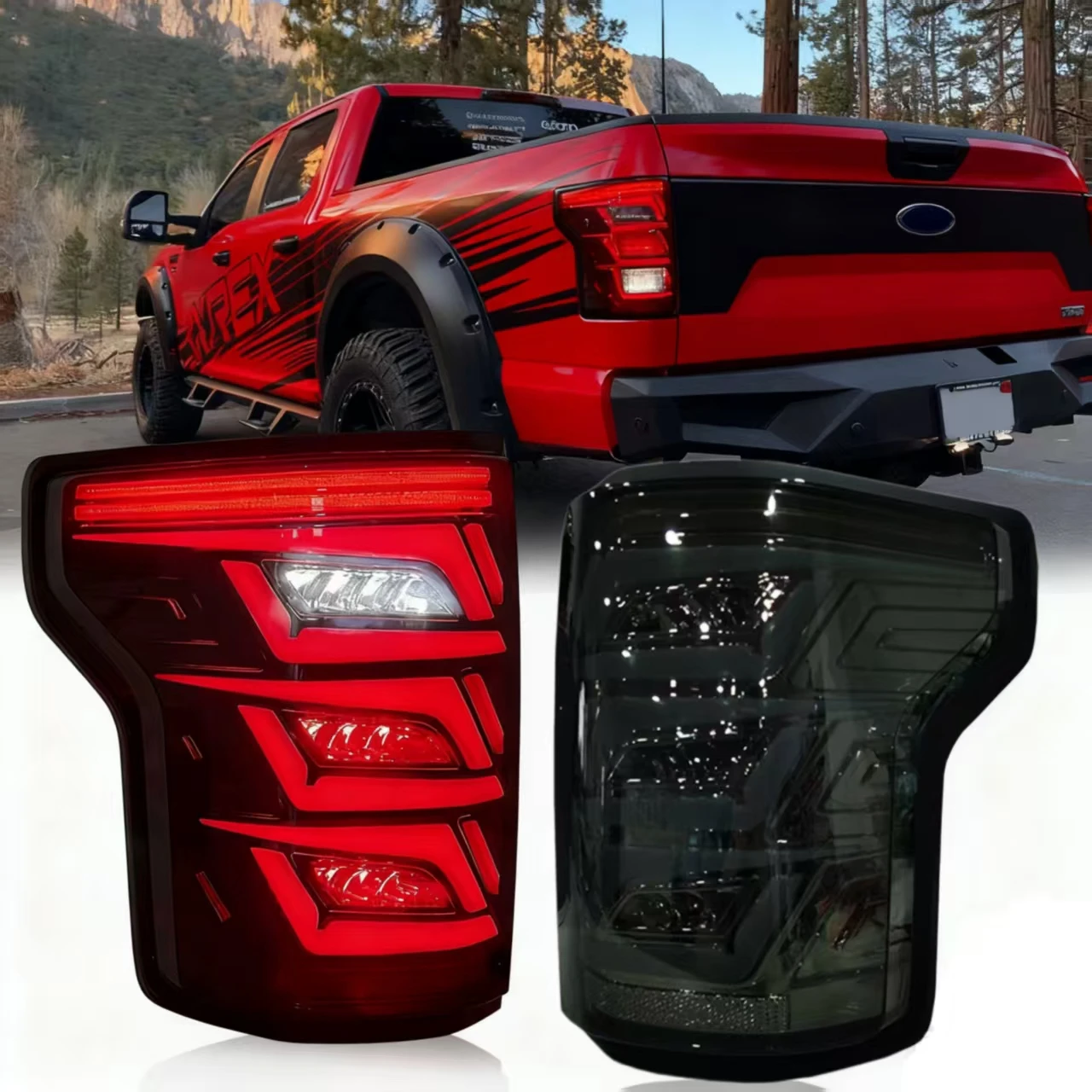 LED Car Tail Lights for Ford F150 F-150 2015-2020 LED Rear Tail Light with Driving Lamp Brake Reversing Turn Signal Lamp 12V