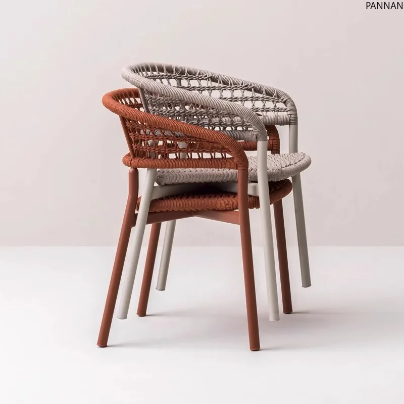 Outdoor rattan tables and chairs villa courtyard homestay open-air waterproof sunscreen leisure rattan chairs