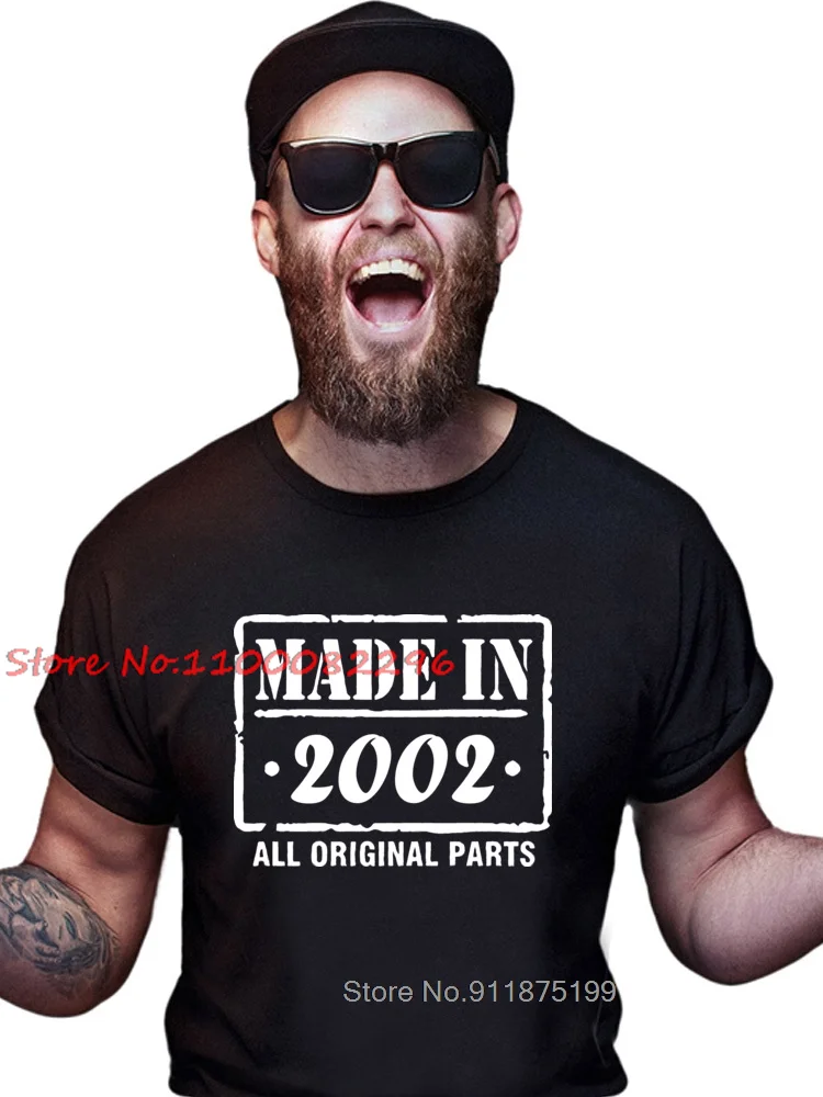 Man's Tshirts Birthday Gift Made in 2001 2002 2003 2004 2005 Print Design 100% Cotton Retro T-Shirt Vintage Male Boyfriend Tees