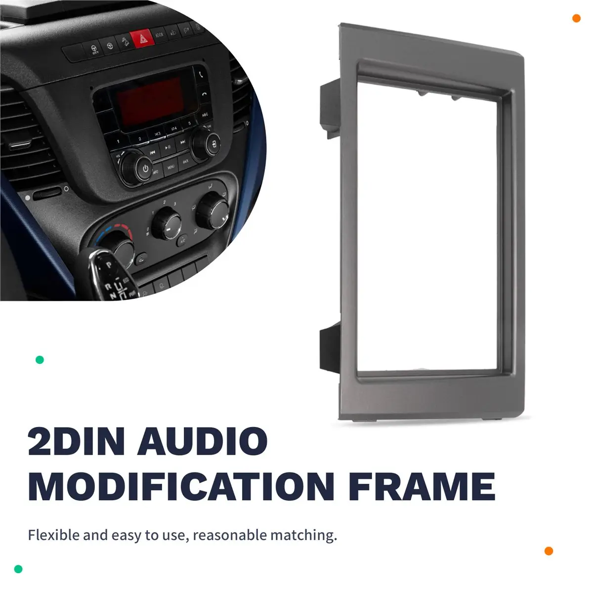 #26C Plastic frame for car audio systems,Double Din Car Fascia Radio Panel for IVECO Daily 2006-2014 (Silver)