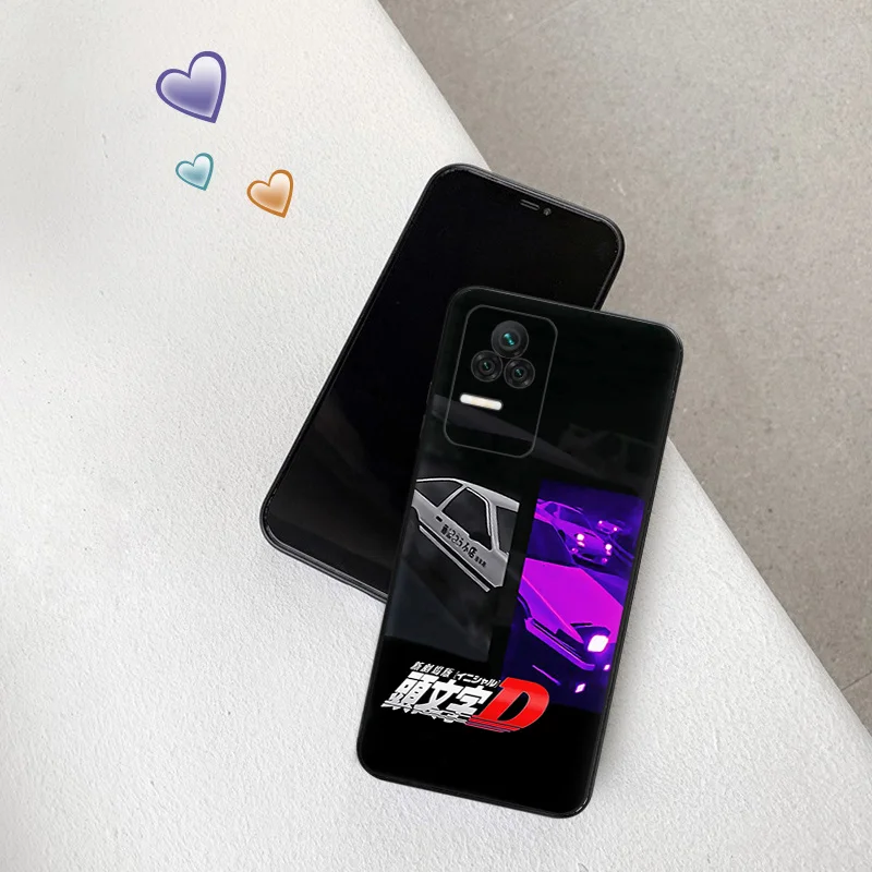 Phone Case for Redmi Note11 Pro 10S 11S 10A 10C Xiaomi 11T 10T Note 10 11 Lite INITIAL D Car Anime Soft Black Anti-Drop Cover