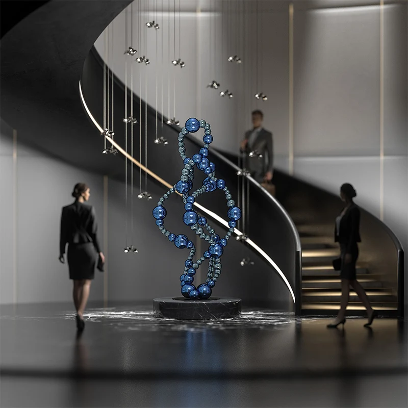 za-Modern Abstract Exquisite Stainless Steel Decorative Gifts Home Decoration Creative Metal Craftsmanship Plated Technique%