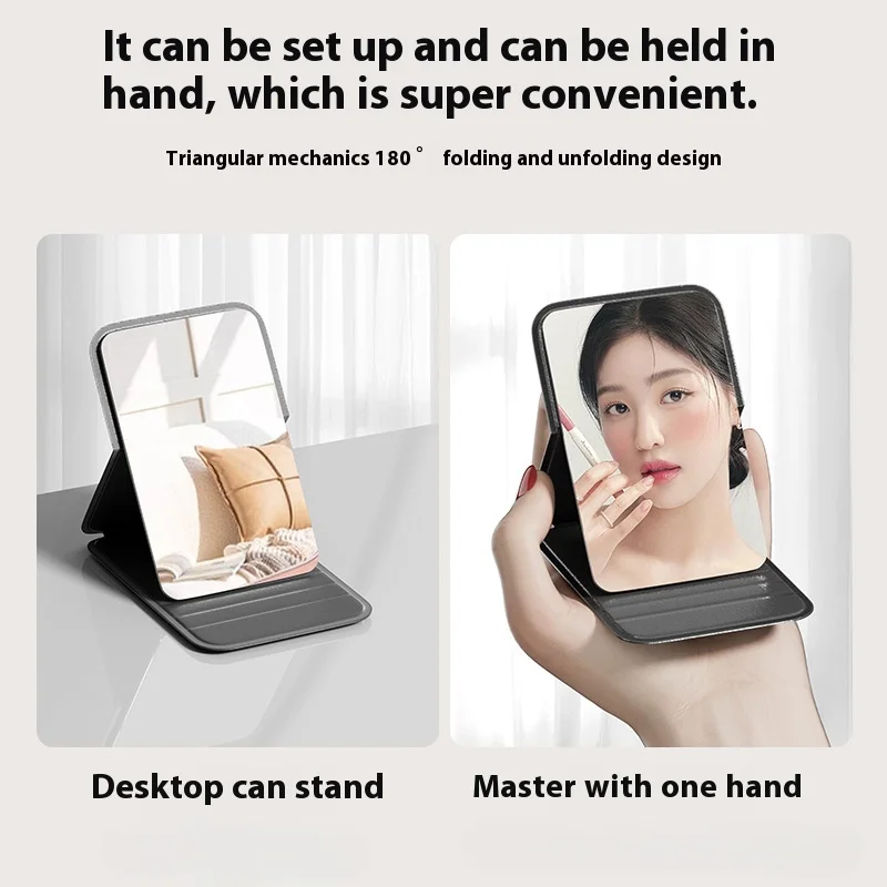 Minimal gestalteter kleiner Spiegel mit hohem ästhetischem Wert, tragbarer Schminkspiegel, Ausbesserungsspiegel, Klappspiegel, Minispiegel