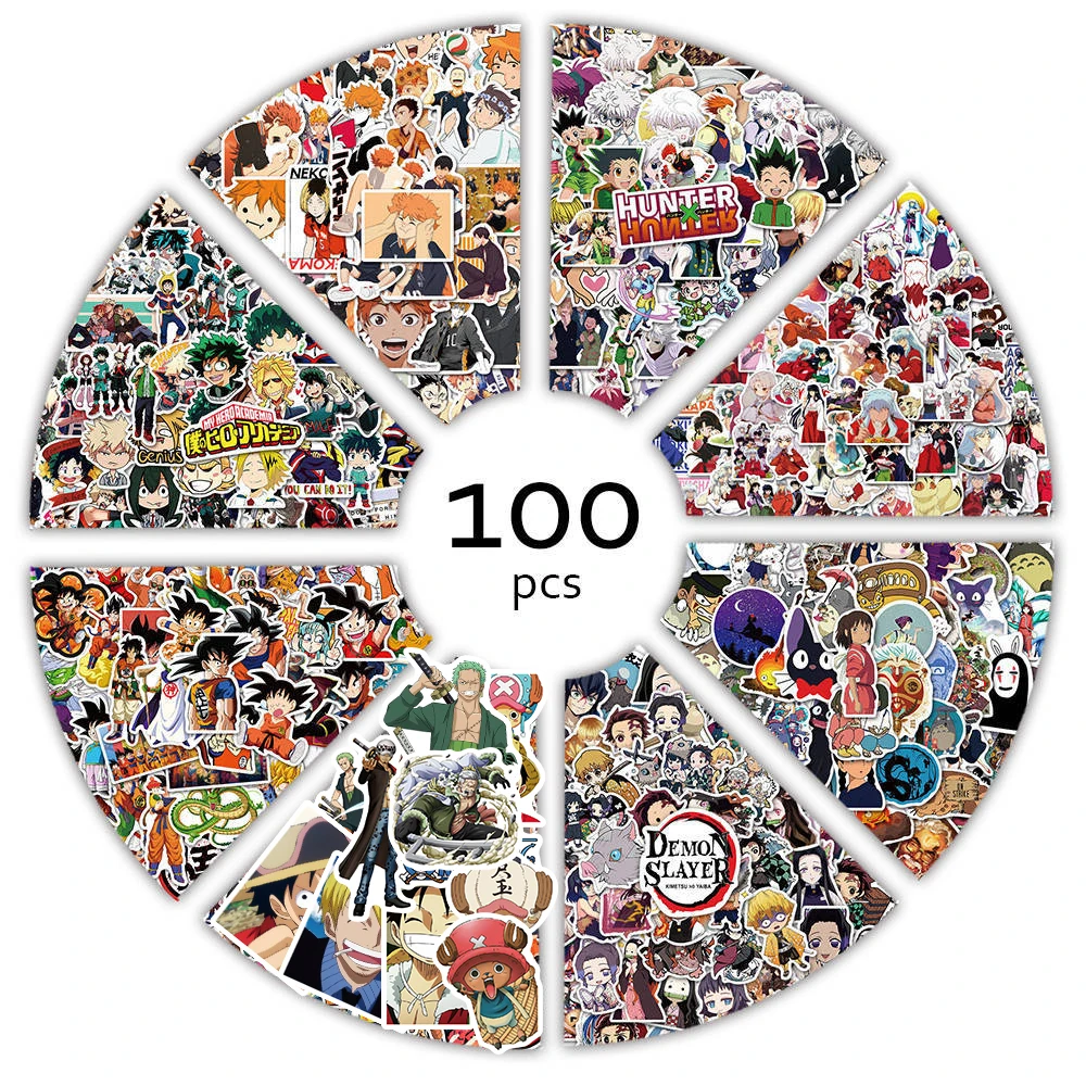 100 قطعة ملصقات أنيمي شيطان القاتل هنتر X الكتابة على الجدران DIY بها بنفسك الأمتعة المحمول سكيت الهاتف ملصق لاصق لامع ورائع اللعب