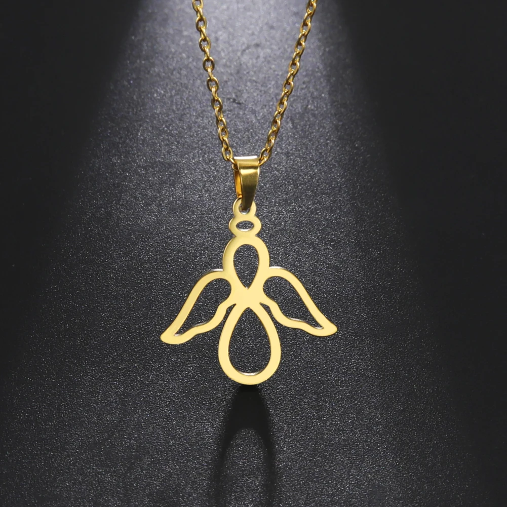 

Amaxer Fashion Guardian Girl Angel Wings Necklace Exquisite Ladies Love Girl Angel Wings Pendant Good Quality Lucky Amulet Gift