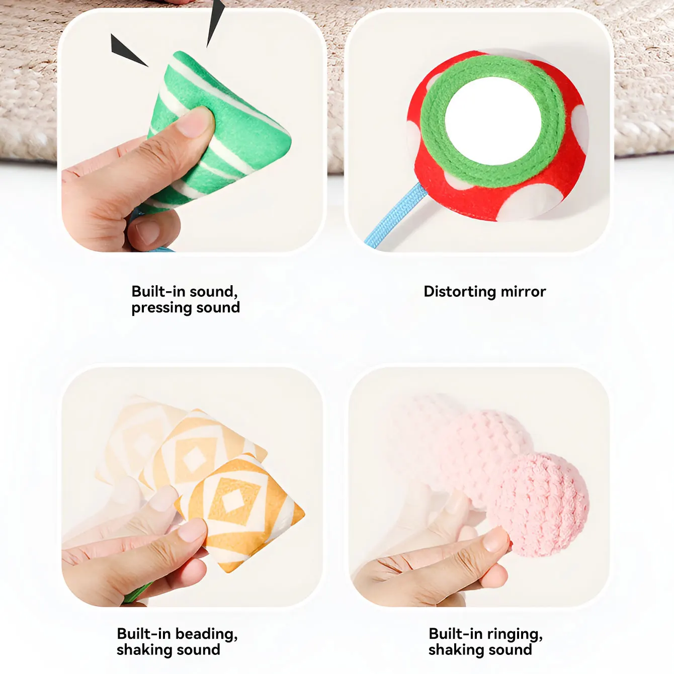 ของเล่นแขวนเตียงเด็กแบบเชียร์ พร้อมเชือกผูก สามารถกัดได้ ของเล่นแขวนรูปการ์ตูน, Brinquedo Bebe, carreola Para Bebe