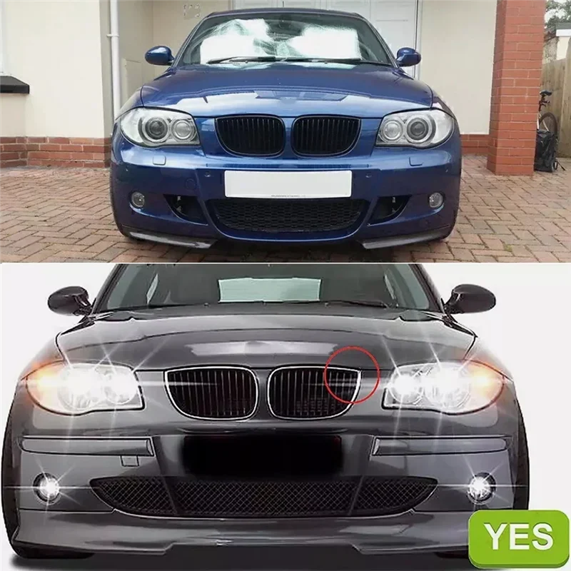 

Пара автомобильных передних бамперов, решетка почек, глянцевая черная спортивная решетка с двойной линией, замена для BMW 1 серии E87 Pre LCI 2004 2005 2006 2007