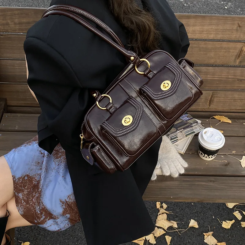 حقيبة كتف نسائية جديدة ذات سعة كبيرة وسادة للتنقل حقائب يد للسيدات عالية الجودة غير رسمية بجيوب متعددة حقيبة يد محمولة بولسا