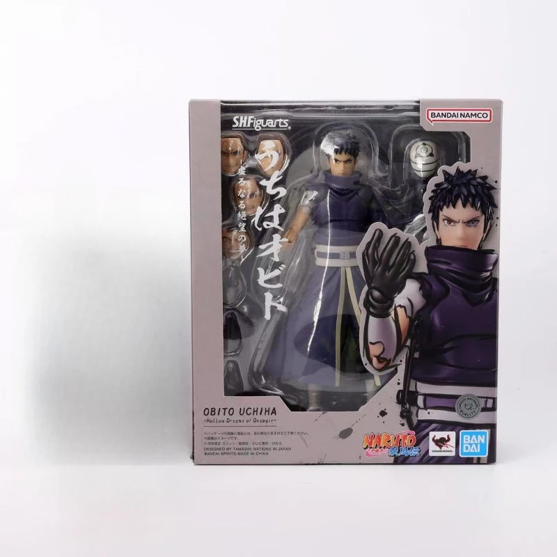 

BANDAI Naruto, оригинальная фигурка коробки SHF Naruto, серия Uchiha Obito - The Empty Desperate Dream, коллекция периферийных устройств аниме, подарки