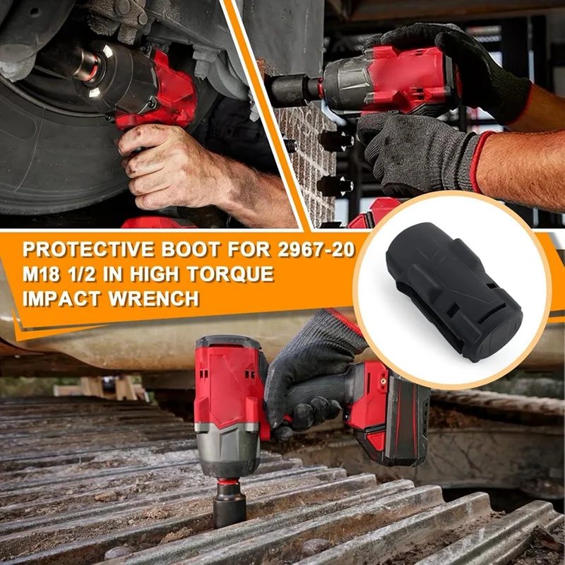 A74E-2Pcs 49-16-2967 bota protectora para combustible M18 llave de impacto de torsión de 1/2 pulgadas 2967-20 bota protectora para Milwaukee M18