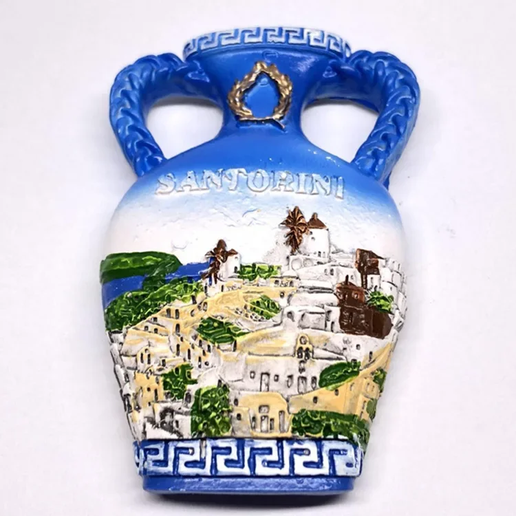 Fridge Magnets Souvenir Santorini Greece Refrigerator Paste Kusadasi Turkey Monaco 3d Resin Message Stickers Cute Magnets Gift